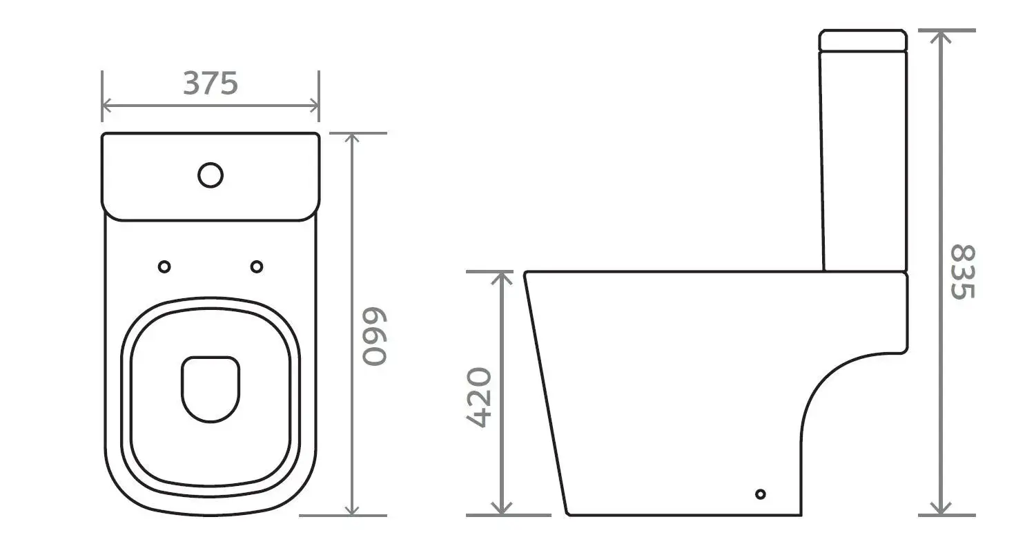 Quadro Open Back Close Coupled WC | Bathco Designs